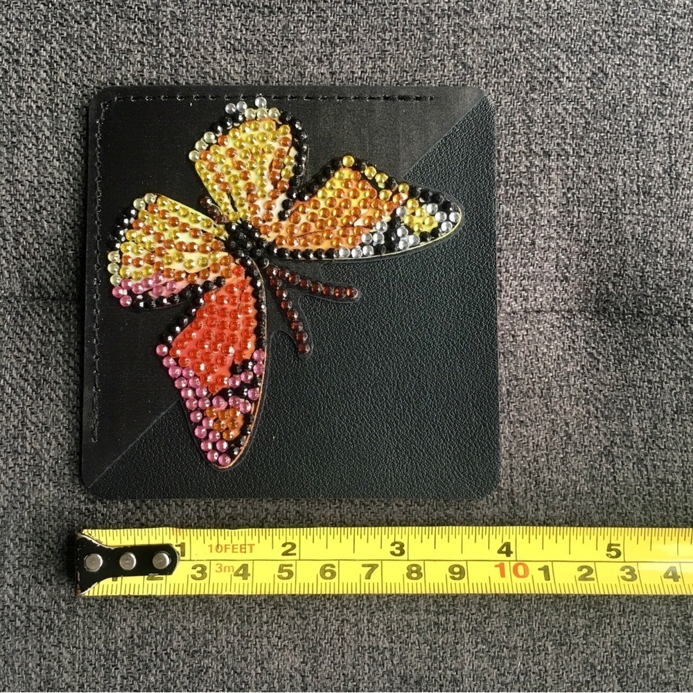 Diamond Art Butterfly Corner Bookmark, Colorful, Sparkly, Bling (ORNG/YLW/PINK) - Picture 10 of 17